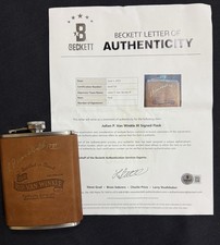 Pappy Van Winkle Leather Wrapped Flask Signed By Julian Van Winkle III 8 Oz. picture