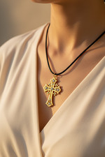 Artistic Olive Wood Jerusalem Cross Necklace | Bethlehem Handicrafts picture