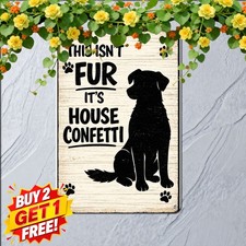 German Shepherd Dog Hair Tin Sign Funny Pet Lover Living Room Metal Plaque 8x12 picture