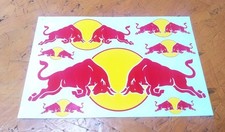 Red Bull Sticker Sheet Of 7 Stickers 7x10.5 picture