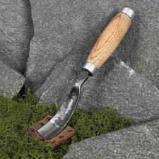 Bent Gouge Hand Forged 52100 Carbon Steel Wood Carving Chisel Ash Wood Handle picture