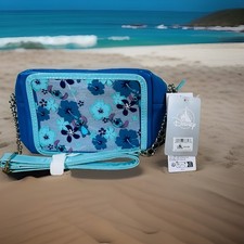 NWT Disney Parks Lilo & Stitch Blue Floral Crossbody Purse Chain Strap picture