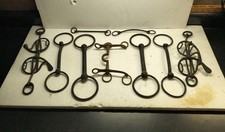 Western Horse Bits Lot (9 pcs) – Snaffle & Curb Bits – Steel/Iron – Tack Vintage picture
