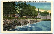 Skaneateles NY St. James Episcopal Church Lake Shore Postcar picture