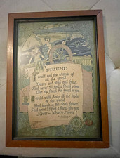 Antique Buzza Motto Print My Friend Poem J P McEvoy Art Nouveau Framed 8x10 picture