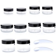 10pcs Small Travel Containers, 3/5/10/15/20 Gram Sample 3/5/10/15/20g, Black picture