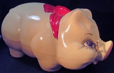 EHI VINTAGE LARGE 13 INCH 1950'S SHAWNEE CERAMIC PIGGY BANK picture