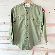 Vintage BSA Boy Scout Youth XL Green Uniform Shirt Birmingham AL Troop 322 picture