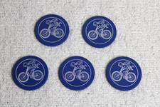 Cupid Bicycle Engraved Clay Poker Chips - LOT of 5 - RARE c1905 Antique USPCC picture