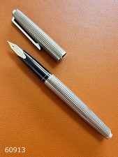 PILOT CUSTOM STERLING SILVER Plaid 18K-WG H876 Nib-M  White Gold  VINTAGE picture