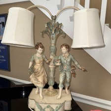Rare Vintage L&F Moreau Collection Française Figural Double-Light Lamp Authentic picture