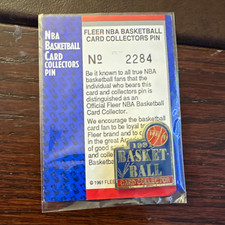 Fleer 1991 NBA Basketball Card Collectors Pinback Pin No. 2284 picture
