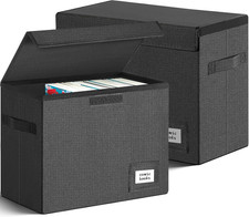 2 Pack Collapsible Comic Book Storage Box Black 15.5
