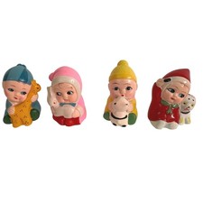 Vintage Wuxi Huishan Clay Baby Figurines Lot of 4 Hand Painted Chinese Folk Art picture