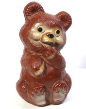 1960s Reliable Plastic Bear Blow Mold Coin Bank Retro Kitsch 10