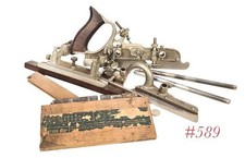 plow combination STANLEY 45 PLANE W MICRO FENCE and cutters picture