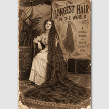 Woman Longest Hair Circus Vintage Photo Print Oddity Preformer Odd SIdeshow picture