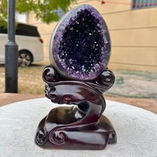 2.38LB A+ Natural Rare Uruguayan amethyst dragon egg cave decoration picture