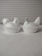 Chicken and Rooster Mother of Pearl White 5
