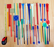 Swizzle Sticks Stirrers Cocktail Bar Drink Picks Vintage lot of 41 picture