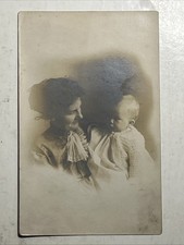 1910 RPPC Real Photo Postcard Portrait of Mother and Child Boy Son picture