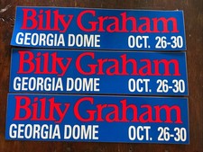 3 Billy Graham Bumper Sticker Georgia Dome 1994 October 26-30 picture