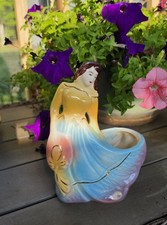 Vintage Porcelain Southern Lady Figurine With Side Vase picture