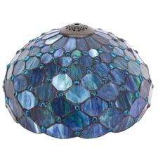 12 Inch Tiffany Stained Glass Lamp Shade Only (Blue) picture