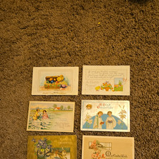 Lot of 8 Antique Easter Postcards 1910s 1920s Rabbit Children Flowers Embossed picture
