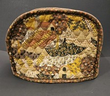 Vintage 70s Quilted 2 slice Toaster Cover Patchwork Fabric Retro Cottagecore picture
