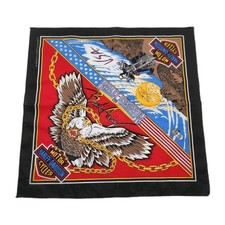 Vintage Harley-Davidson Bandana Break Away Handkerchief Scarf Eagle Chains Biker picture