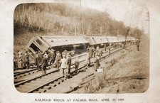 Palmer Massachusetts MA Train Wreck 1909 RPPC Photo Postcard COPY picture