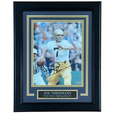 Joe Theismann Autographed Notre Dame Fighting Irish (White Jersey Vert) Deluxe F picture