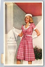 Vintage 1945 Montgomery Ward Spring Summer Catalog Postcard Woman Dress picture