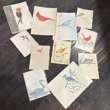 Vintage Gwen Frostic Bird Print Note Cards Lot of 11 Charming Granny Scrapbook picture