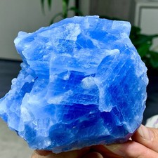 526G Top Natural Blue Calcite Cluster Rough Textured Crystal gemstone picture
