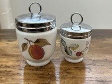 Set 2 Royal Worcester Egg Coddler Cups Fruit Butterfly Apple Raspberry England picture