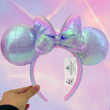 Japan Tokyo Disney Parks Resort Iridescent Purple Minnie Mouse Ears Headband picture
