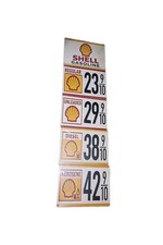  5 piece Shell Gas Station Gasoline Price Advertising Sign 5ft X 1.5ft Total Siz picture