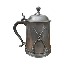 Antique 1900 Manning Bowman & Co Pewter Beer Stein Tankard Golf Trophy  LW picture