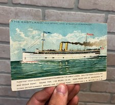 Postcard The Eastland Steamer Ship Great Lakes Michigan Passenger Boat Stats picture