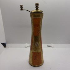 VTG M.F. Florence Made In Italy Pepper Grinder Mill Art Deco Painted Wood (1) picture