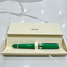 👑New Rare Rolex Emerald Executive Gold Hex silver Ballpoint Pen AD VIP Gift picture