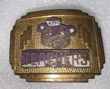 ARKANSAS STATE TEACHERS COLLEGE ENAMEL BELT BUCKLE KINNEY CO. 1930-40s Normal picture