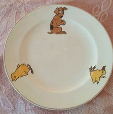 Vintage 1940s Mount Clemens Cartoon Style Dog, Duck, Chick Motif Child's Plate picture