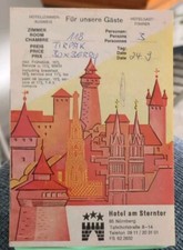 Hotel am Sterntor - Registration - Nuremberg Germany - Tour Tag Booklet Map picture
