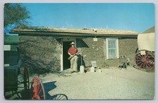 Postcard Colby Kansas Sod House Homesteader Man Rifle picture