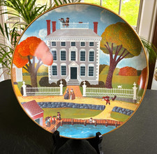 Museum Editions ~ Moffatt-Ladd House ~ Colonial Heritage Gold Rimmed Plate 10.5