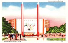 COMMUNICATIONS Building , 1939 NEW YORK WORLD'S FAIR Linen Postcard - Grinnell picture