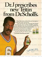 1988 Dr. J Julius Erving Vintage Magazine Ad  Dr. Scholl's Tritin Athlete's Foot picture